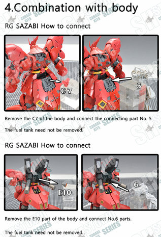 RG MSN-04 Sazabi Dual Gatling Gun plus Metal Chains (Resin Pakket)