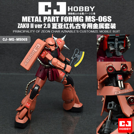 CJ Hobby MG Zaku II MS-06S Metal Set V3.0 10 Opties