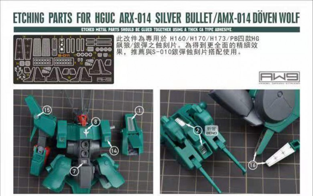 Madworks S11 HGUC ARX Silver Bullet or AMX-14 Doven Wolf Set