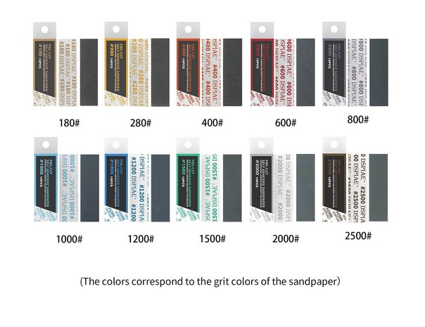 DSPIAE Zelfklevende Schuurpapier Sets 180-800 / 1000-2500, 100 stuks per Set