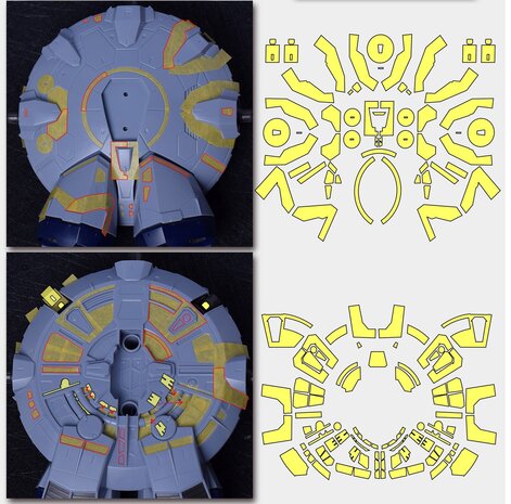 Cantonese-C Precut Tape voor Bandai MG Providence Shell