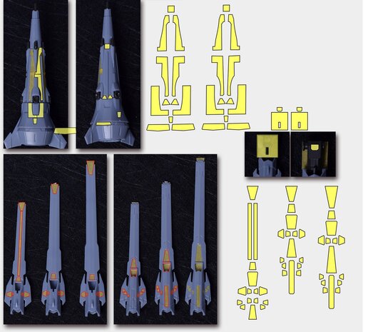 Cantonese-C Precut Tape voor Bandai MG Providence Shell