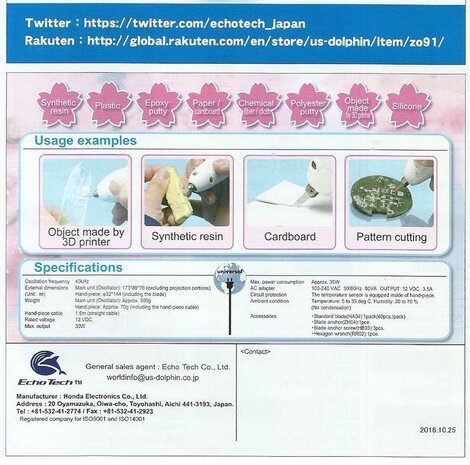 EchoTech ZO-91 Ultrasonic Cutter