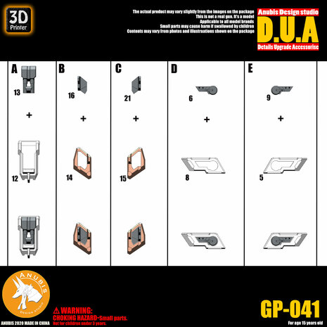 Anubis GP041 MG Justice ZGMF-X09A Detail Set