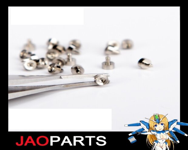 JAO Parts, Metal Armor Rivet Diameter 2.5mm Height 1.2mm, Foot 1mm 20 stuks Zilver