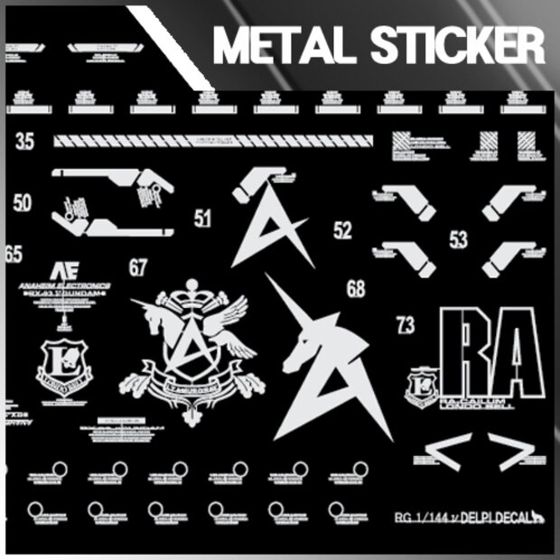Delpi-Decal RG RX-93 Nu Stickers Metaal Zilver