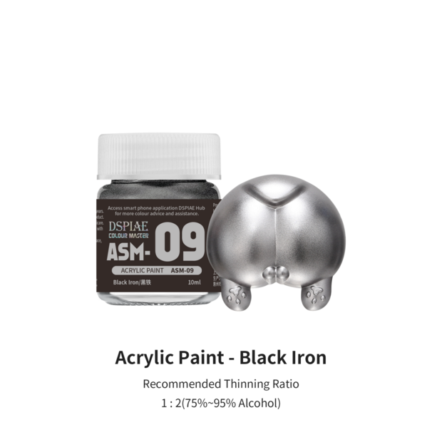 DSPIAE Acrylic Model Paints 10ml Black Iron ASM-09
