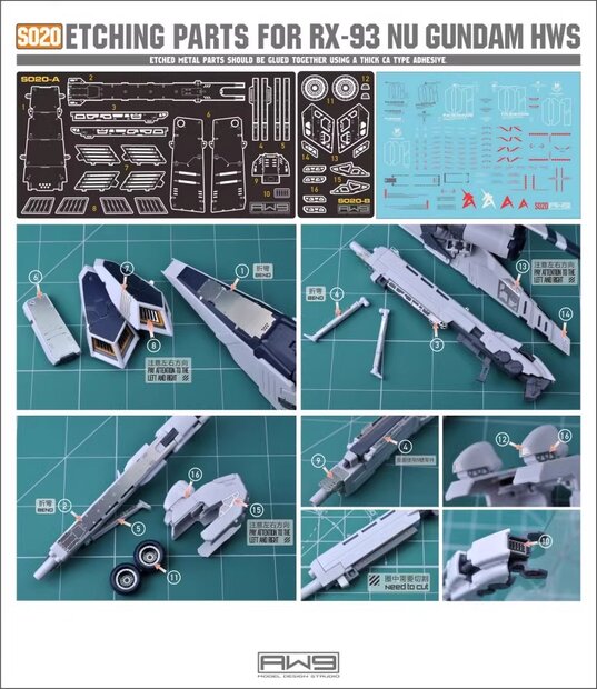 Madworks RG RX-93 Nu Gundam HWS S20 PE Set + Decals