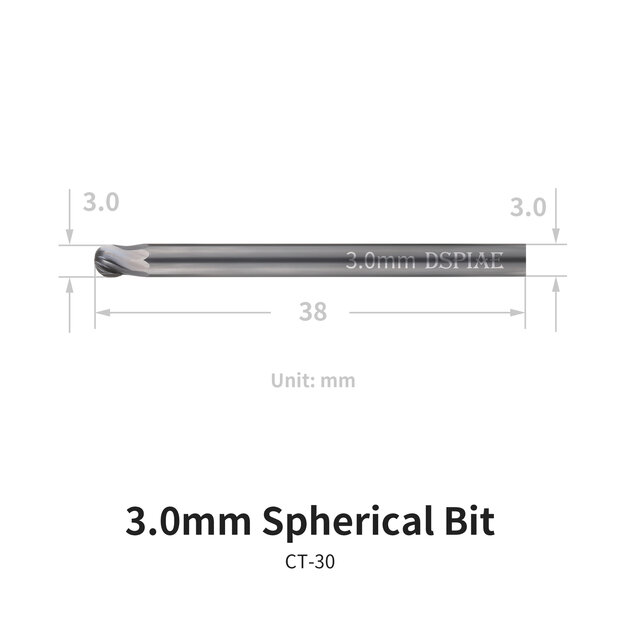 DSPIAE Spherical Bits 2.0~5.0mm