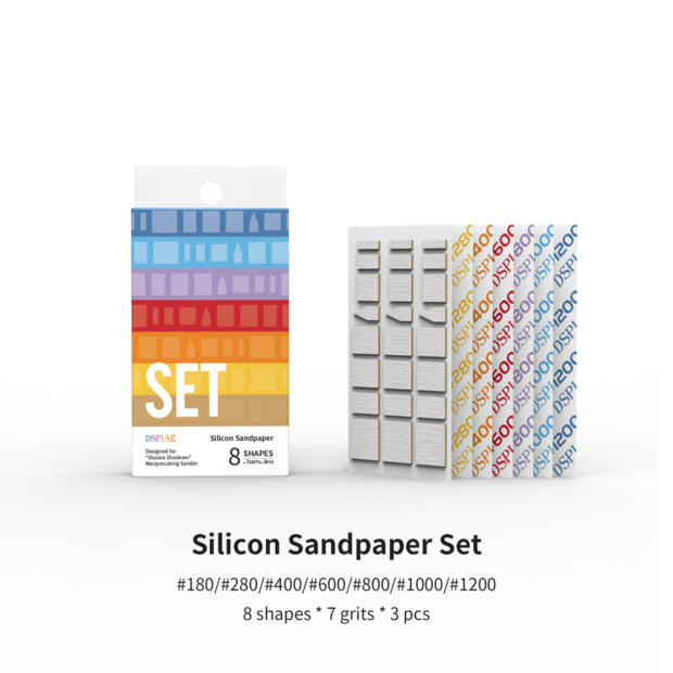 DSPIAE Silicon Sandpaper Set for Reciprocating Sanding Tool SS-ESS