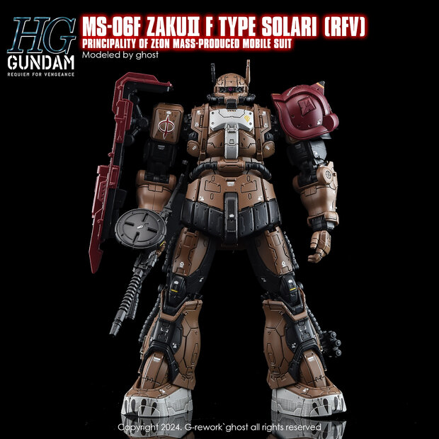 G-REWORK HG MS-06F Zaku II F Type Solari (RFV) Decals