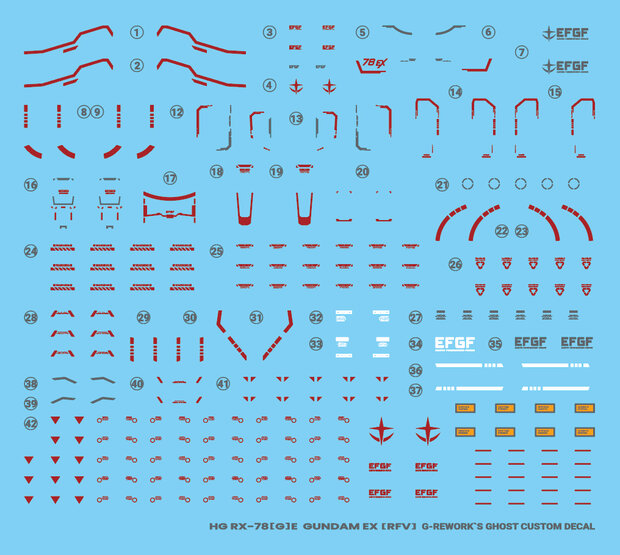 G-REWORK HG RX-78(G)E Gundam EX (RFV) Decals
